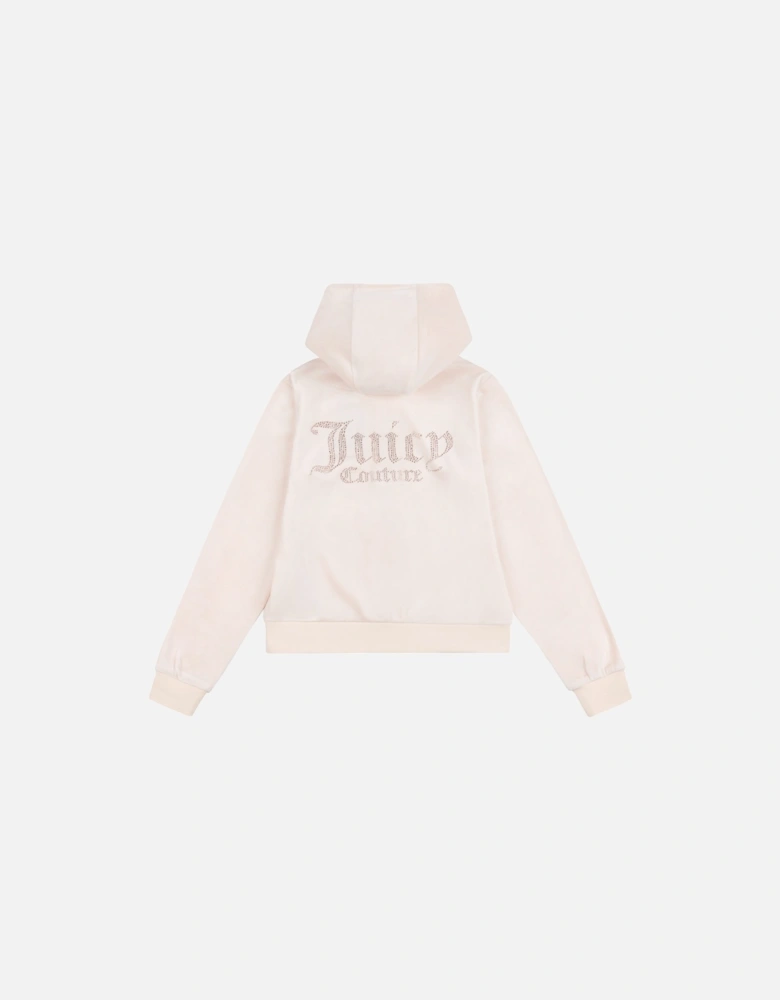 Youths Diamante Zip Hoodie (Shell)