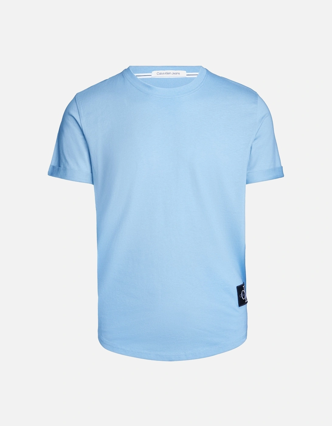 Mens Badge Turn Up Sleeve T-Shirt (Blue), 6 of 5