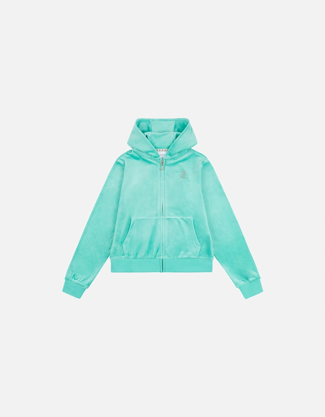 Youths Diamante Zip Hoodie (Turquoise), 4 of 3