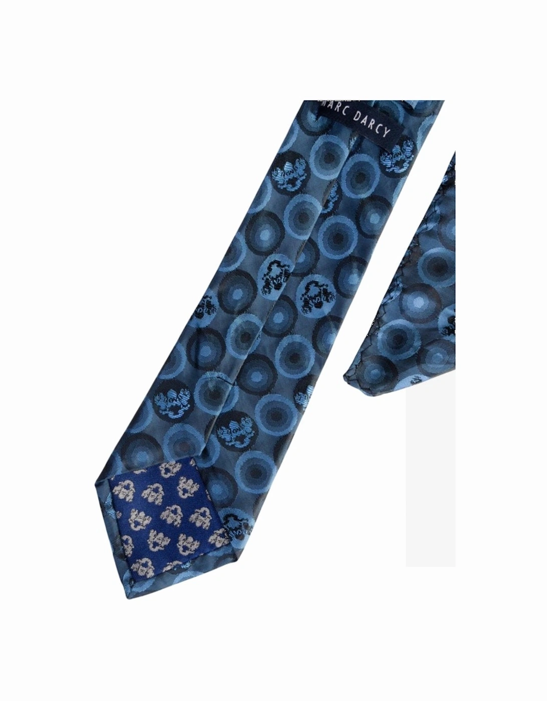 Bubbles Print Tie & Pocket Square Set - Sky Teal