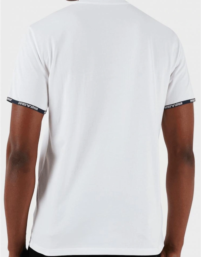 Cotton Rubber Logo Round Neck White T-Shirt