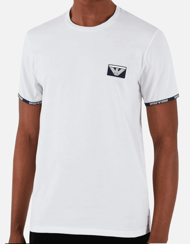 Cotton Rubber Logo Round Neck White T-Shirt