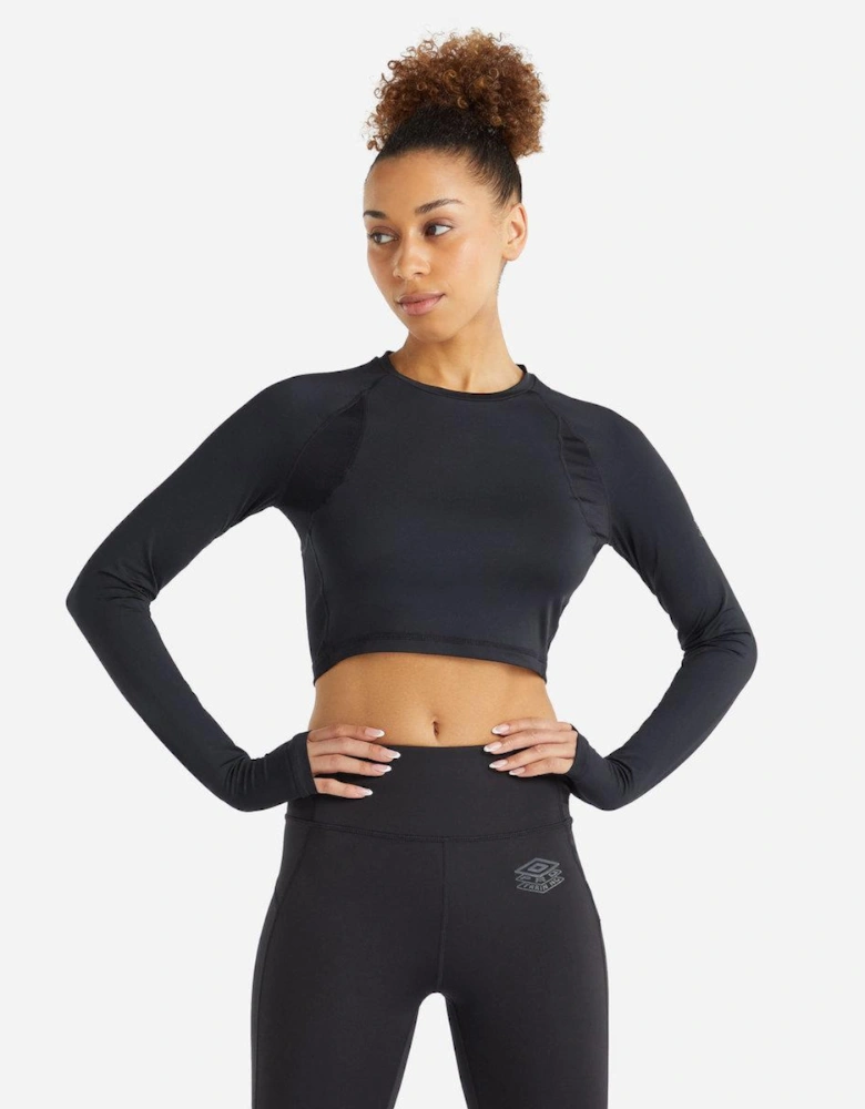 Womens/Ladies Pro Training Long-Sleeved Crop Top