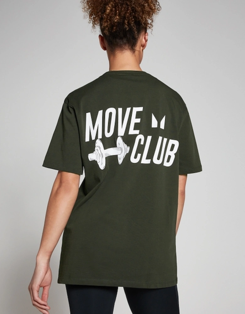 Oversized Move Club T-Shirt - Forest Green
