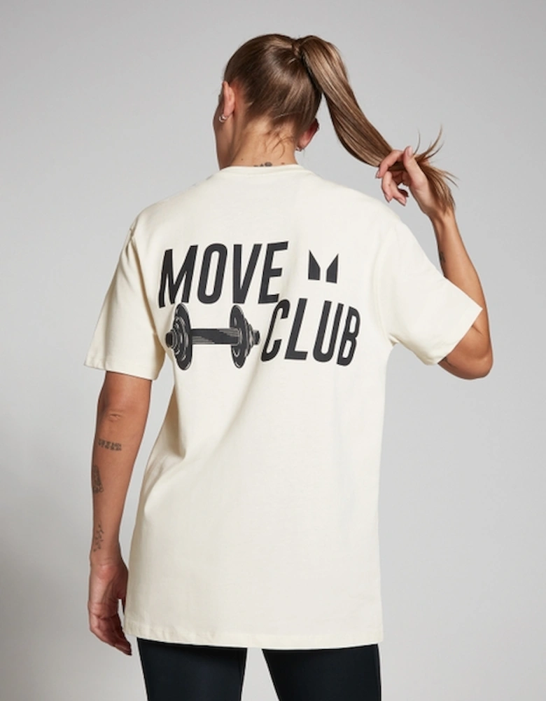 Oversized Move Club T-Shirt - Vintage White