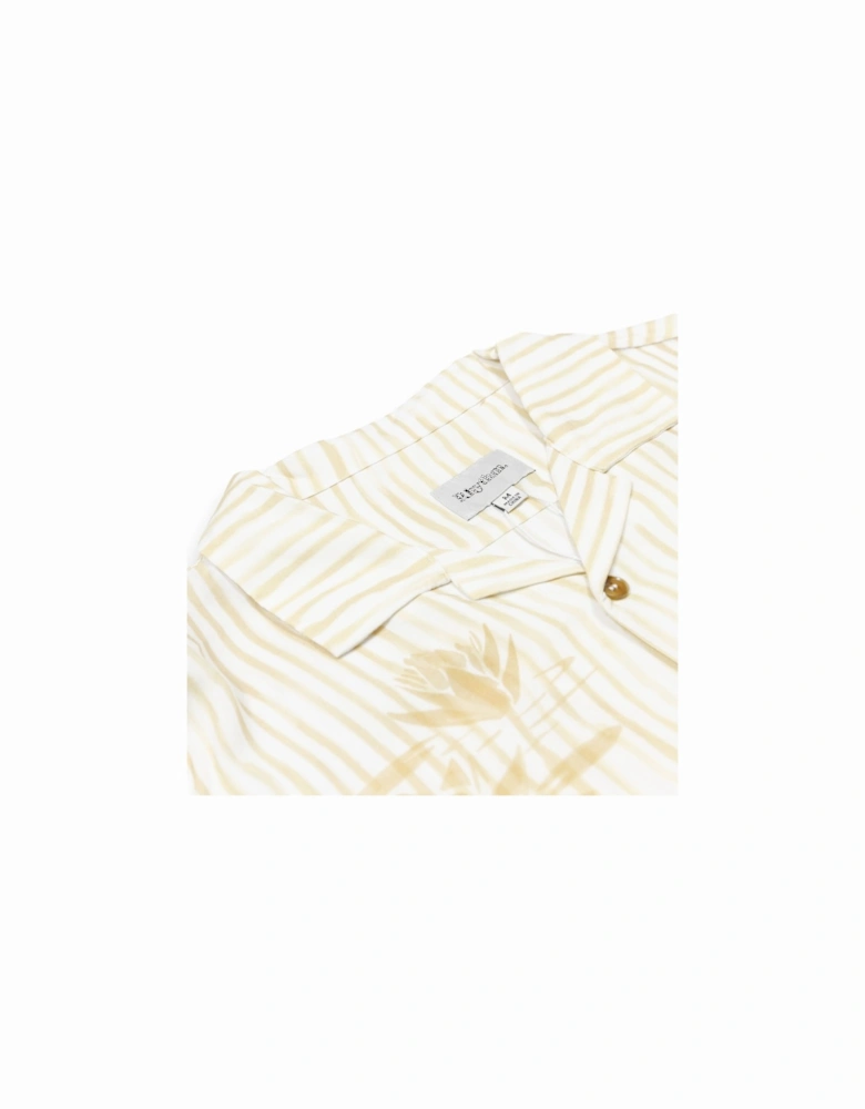 Lily Stripe Cuban Shirt - Camel
