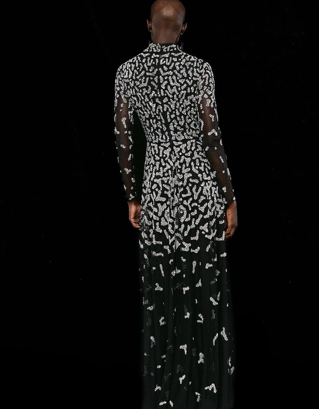 Premium Leopard Sequin Ombre Maxi Dress