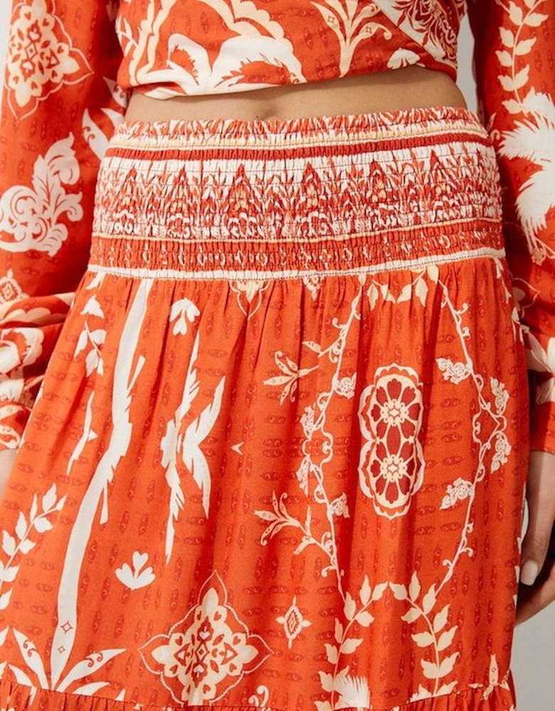 Printed Viscose Woven Maxi Skirt