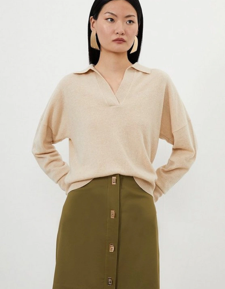 Techno Cotton Woven Hardwear Detail Mini Skirt