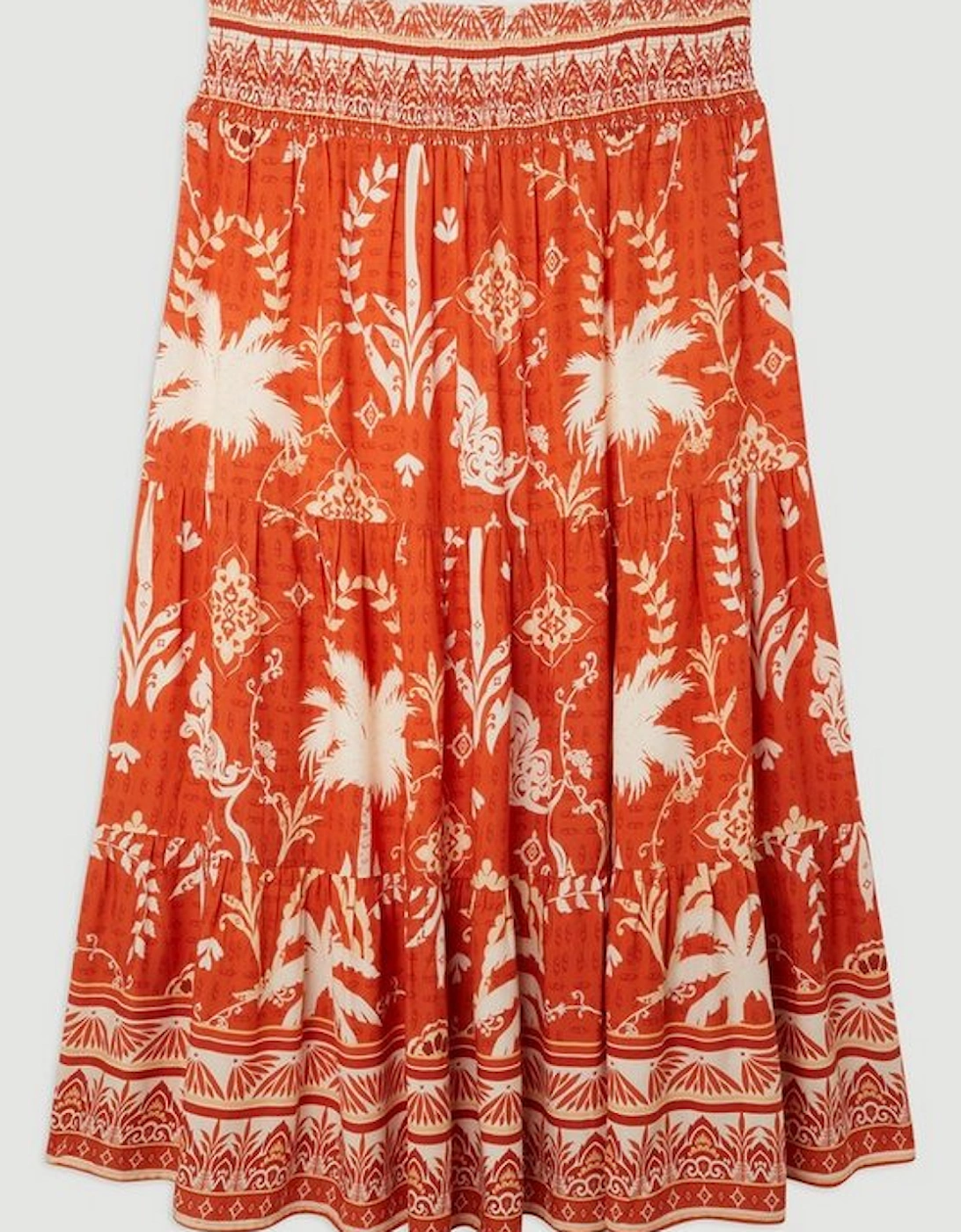 Plus Size Printed Viscose Woven Maxi Skirt