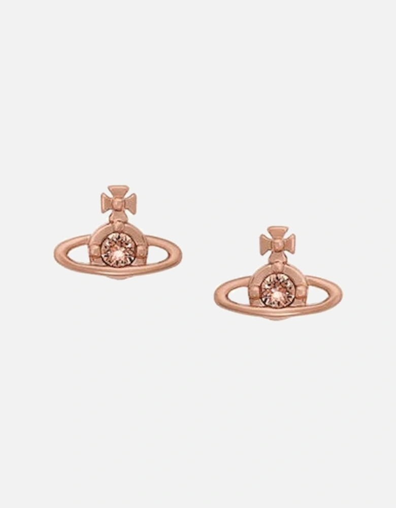 Nano Solitaire Earrings - Pink/gold