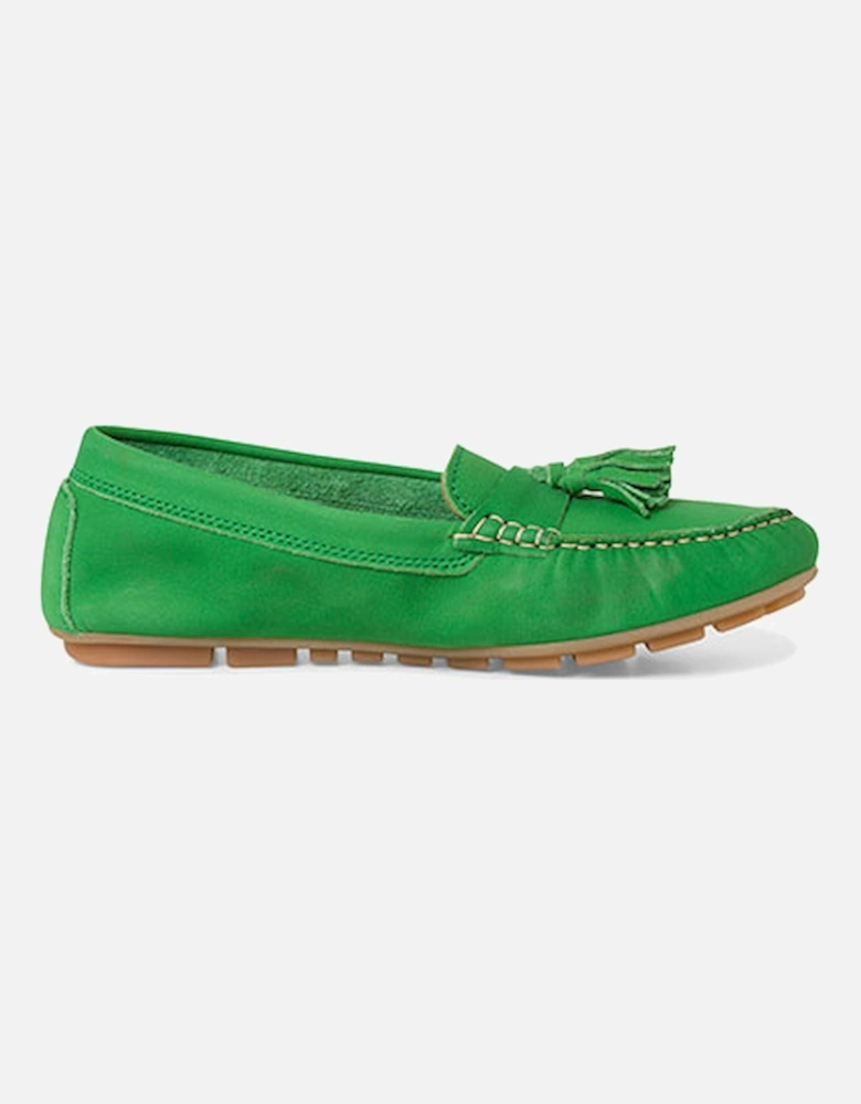 Womens Leather Slip On Shoe Green