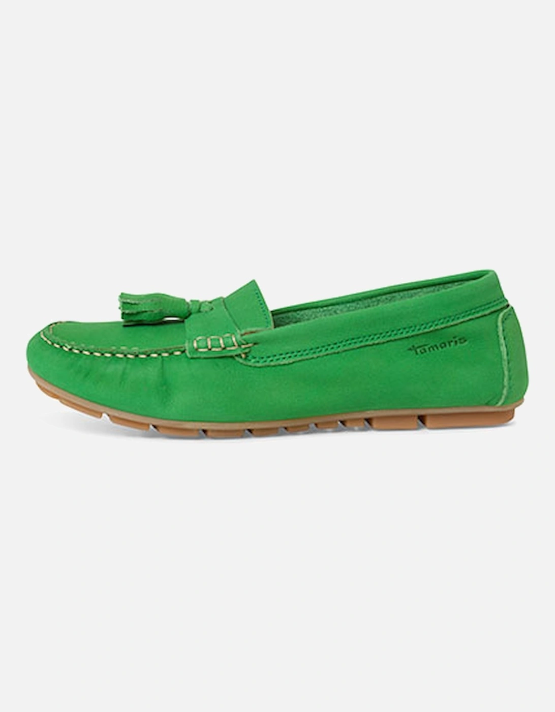 Womens Leather Slip On Shoe Green