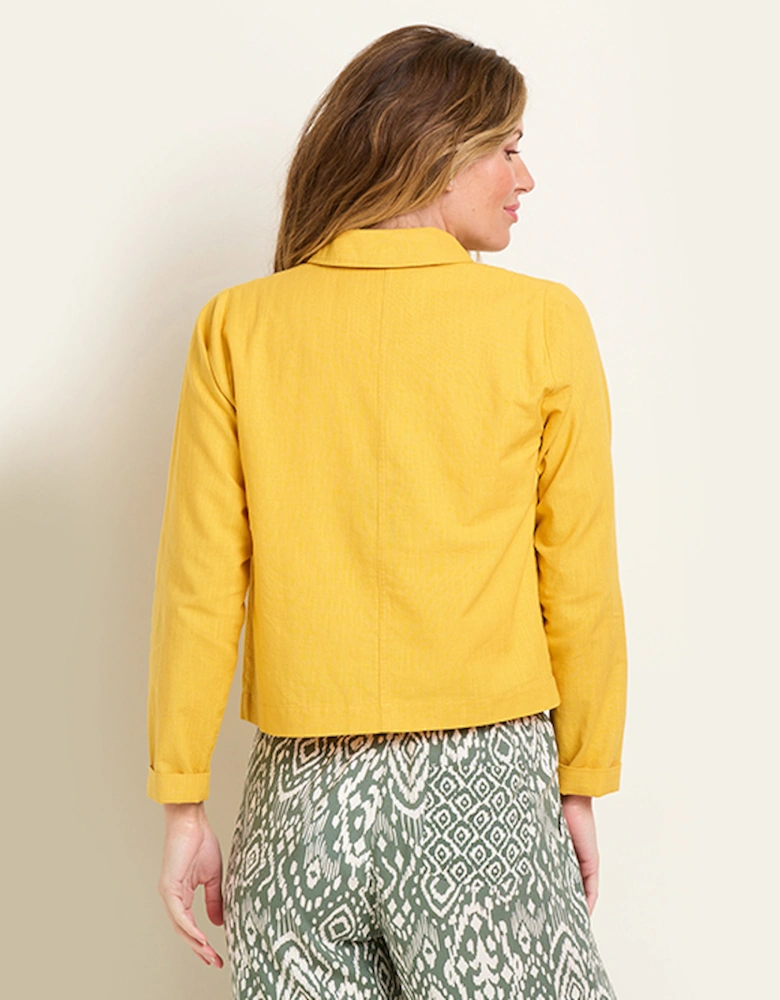 Women's Mustard Casual Jacket Yellow