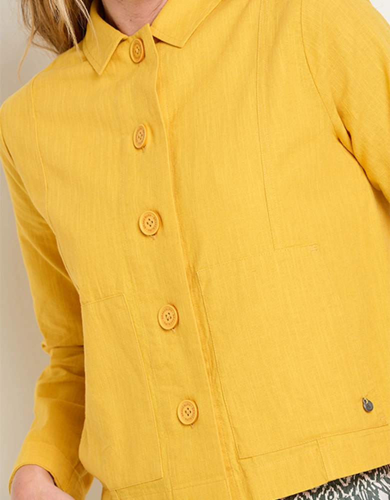 Women's Mustard Casual Jacket Yellow