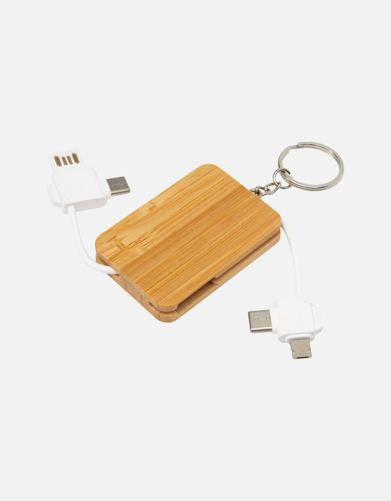 Reel 6 in 1 Bamboo Keyring Charging Cable