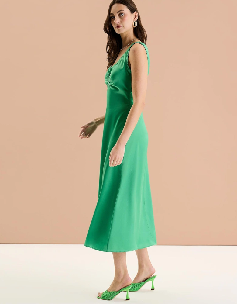 Polly Frill Dress in Emerald