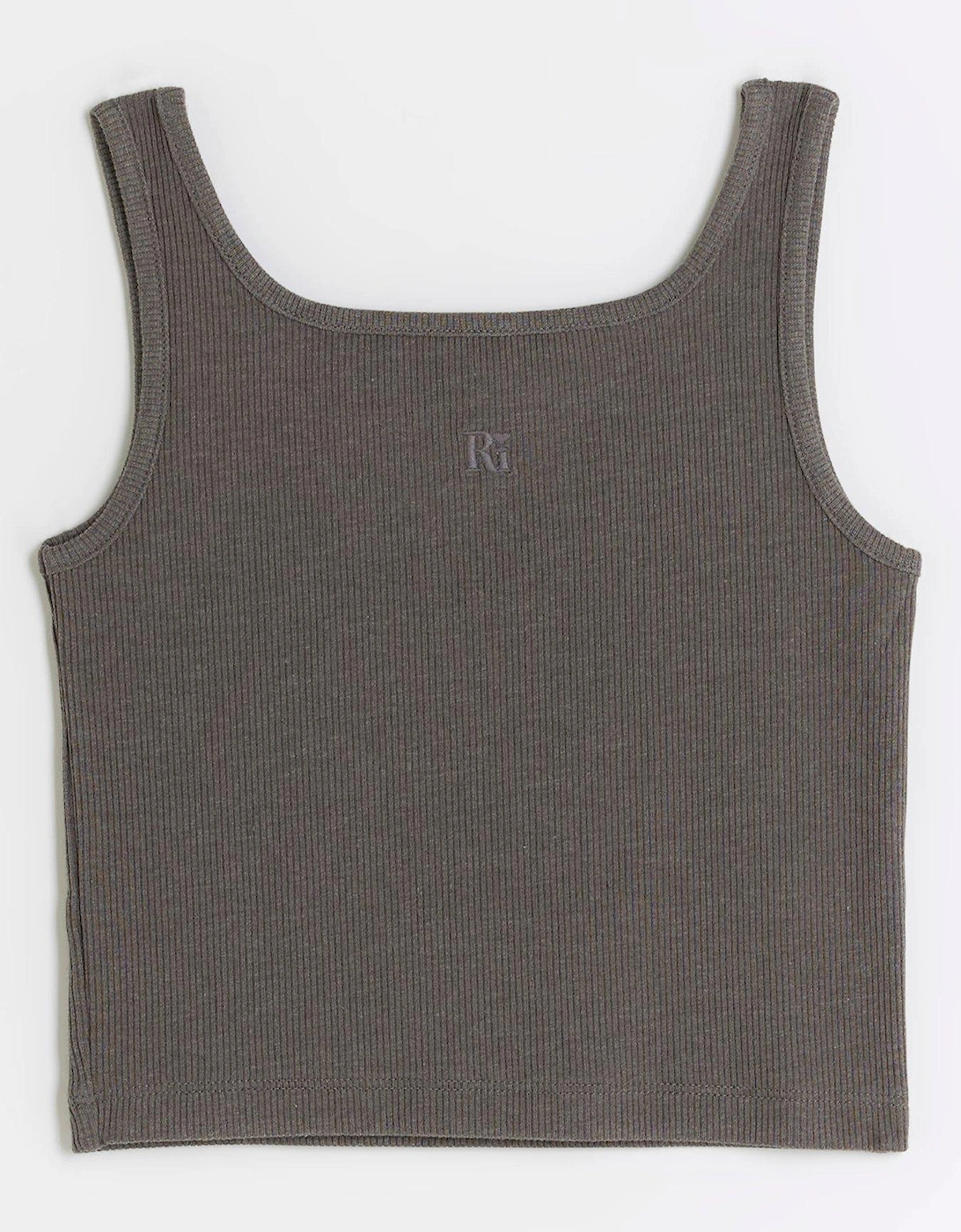 Girls Embroidered Logo Crop Vest - Grey, 3 of 2