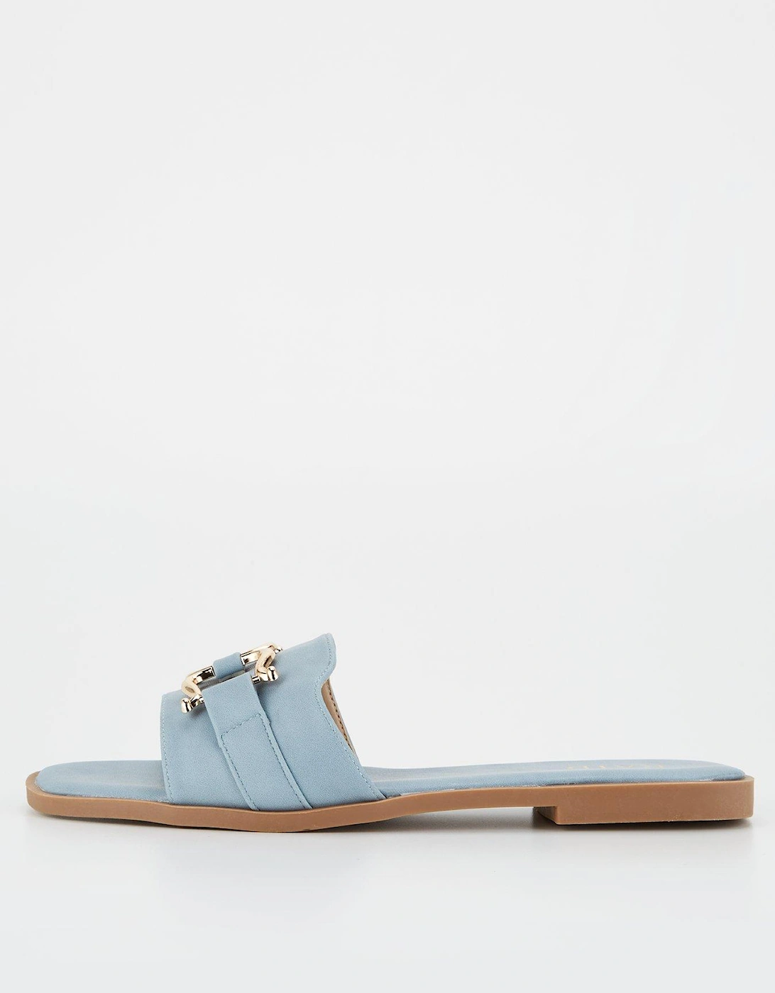 Miya Metallic Detail Flat Sandal - Blue, 2 of 1