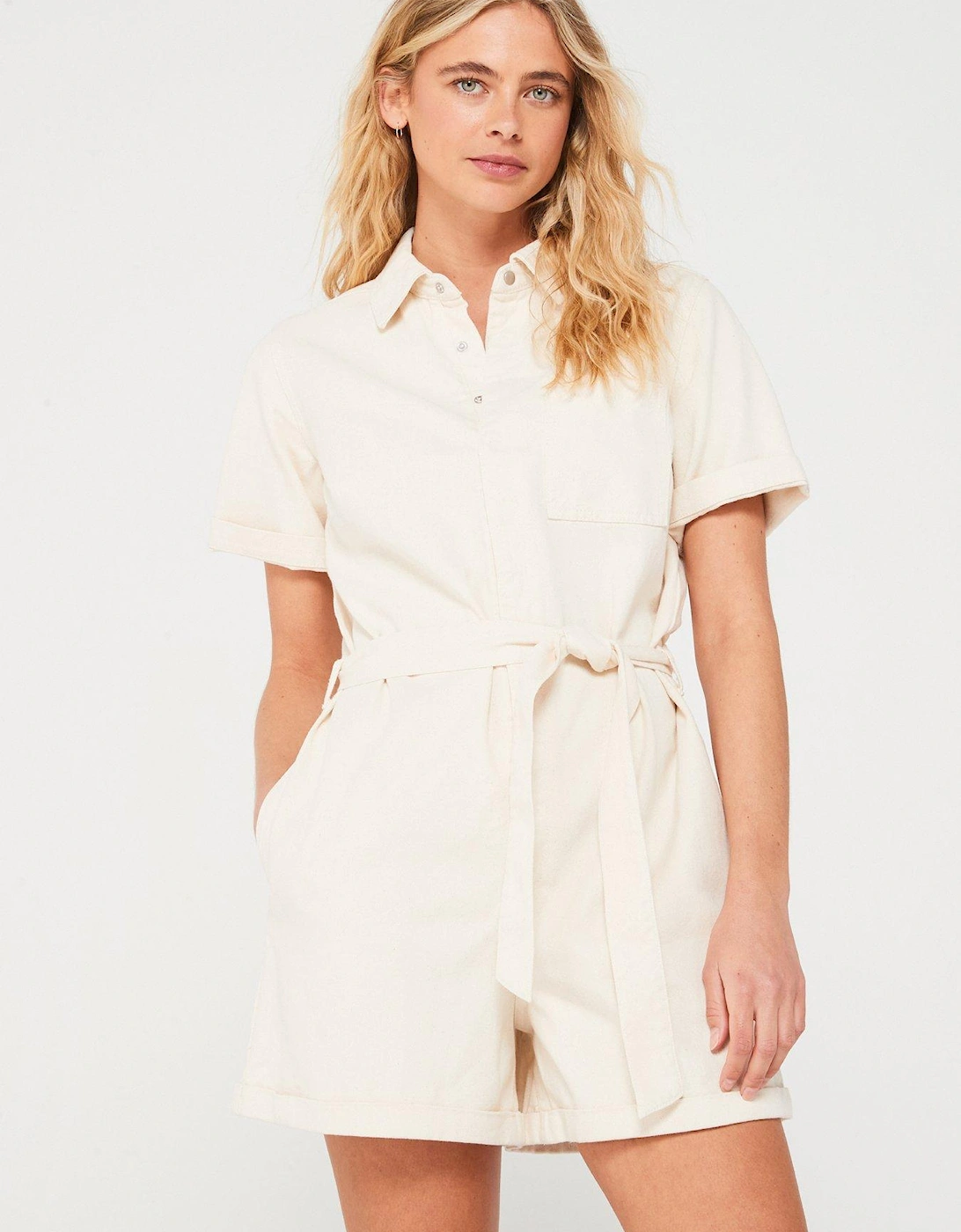 Denim Playsuit - White, 5 of 4