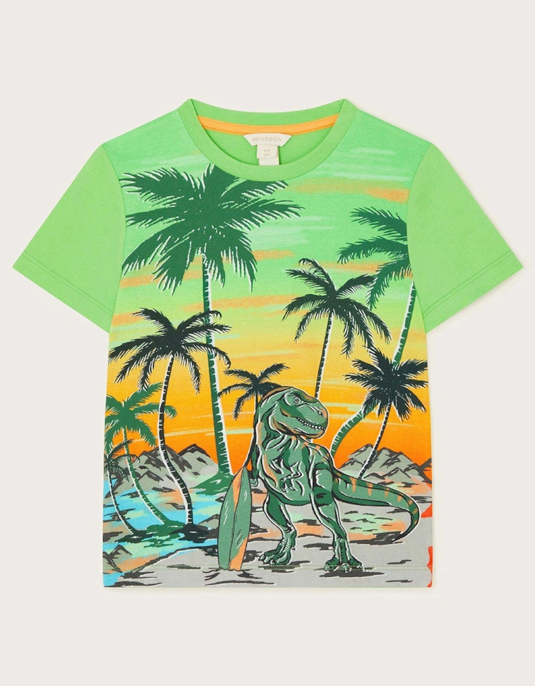 Boys Dinosaur Surf T-shirt - Green
