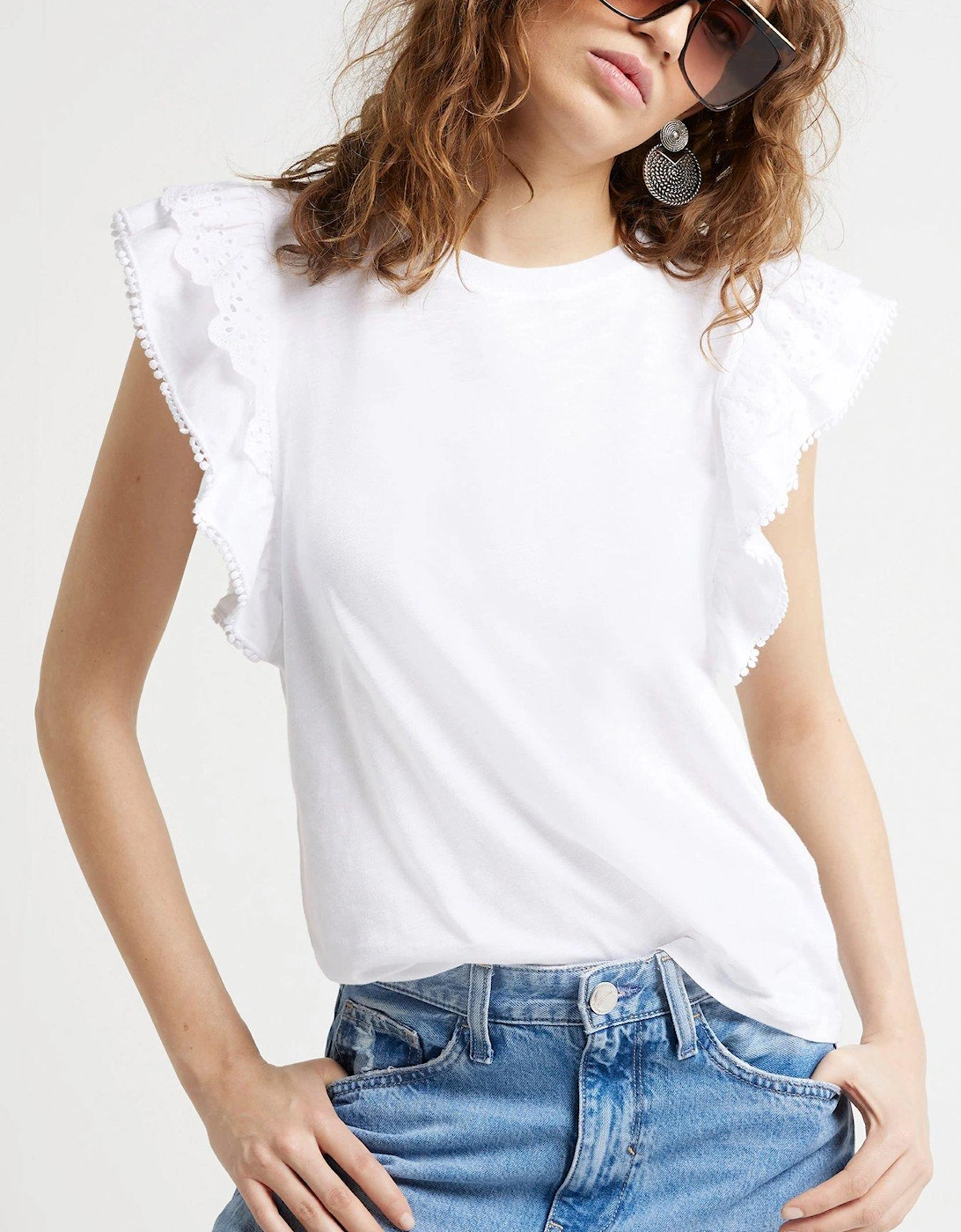 Frill Sleeve Top - White, 2 of 1