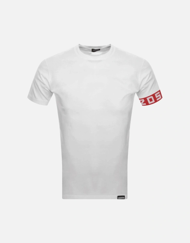 DSQ Tape Logo Basic White T-Shirt