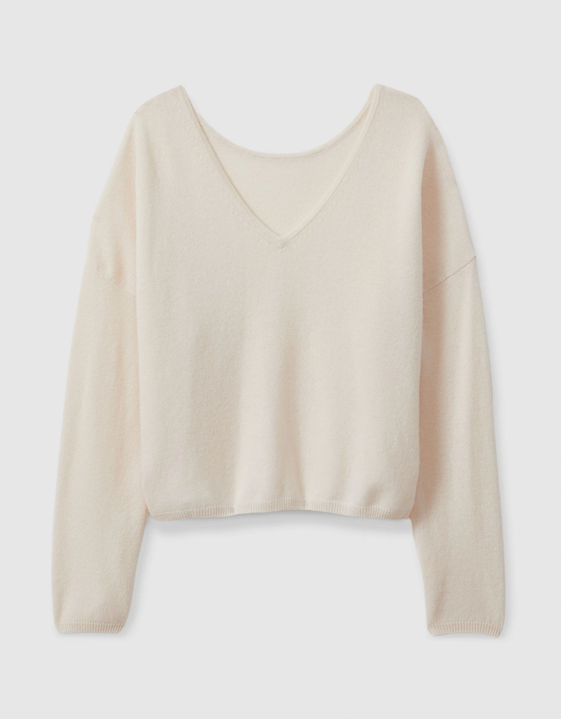 CRUSH Collection Cashmere Cropped Reversible Jumper, 2 of 1