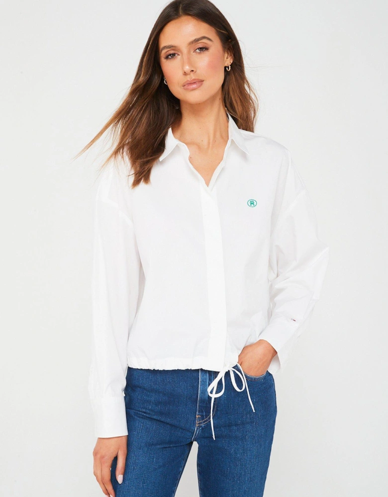 Drawstring Waist Shirt - White