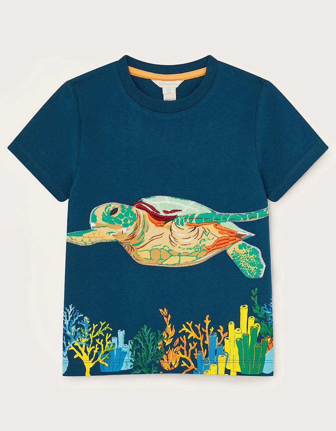 Boys Turtle Applique T-shirt - Navy, 2 of 1