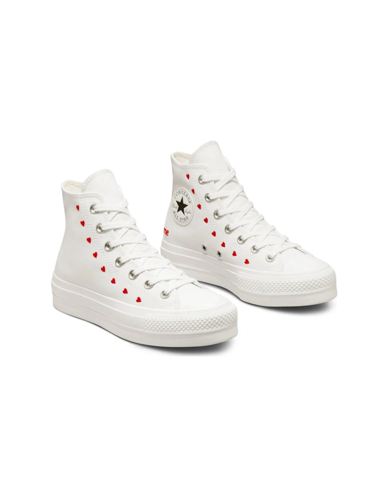 All Star Lift Hi Top Plimsolls - White/Red