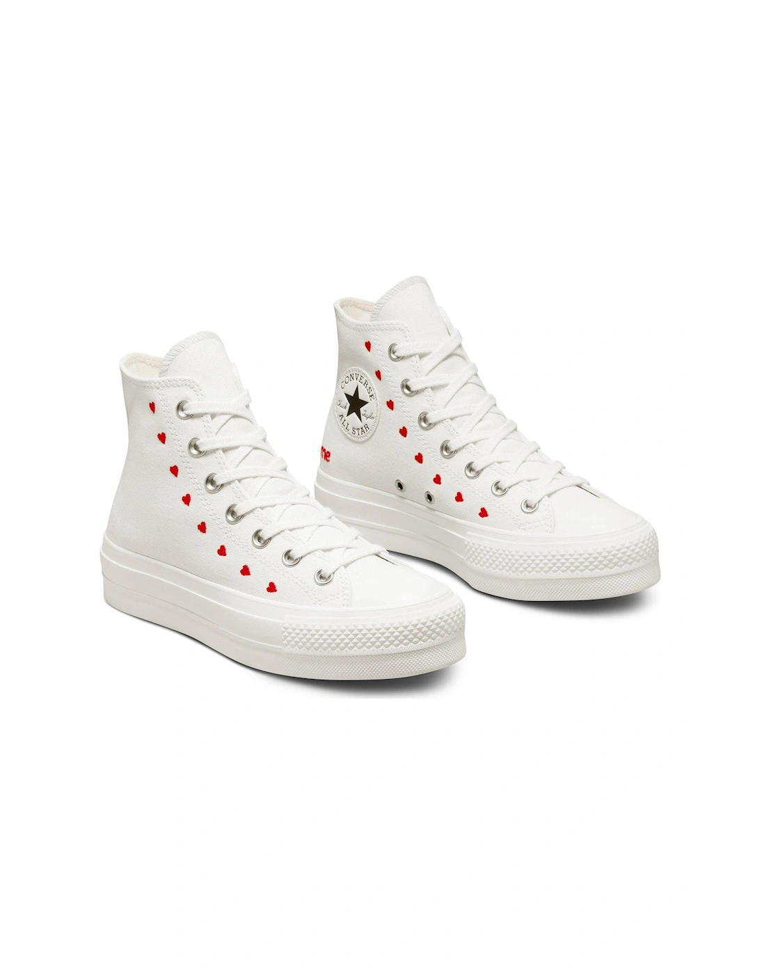 Chuck Taylor All Star Lift Hi Top Plimsolls - White/Red, 7 of 6