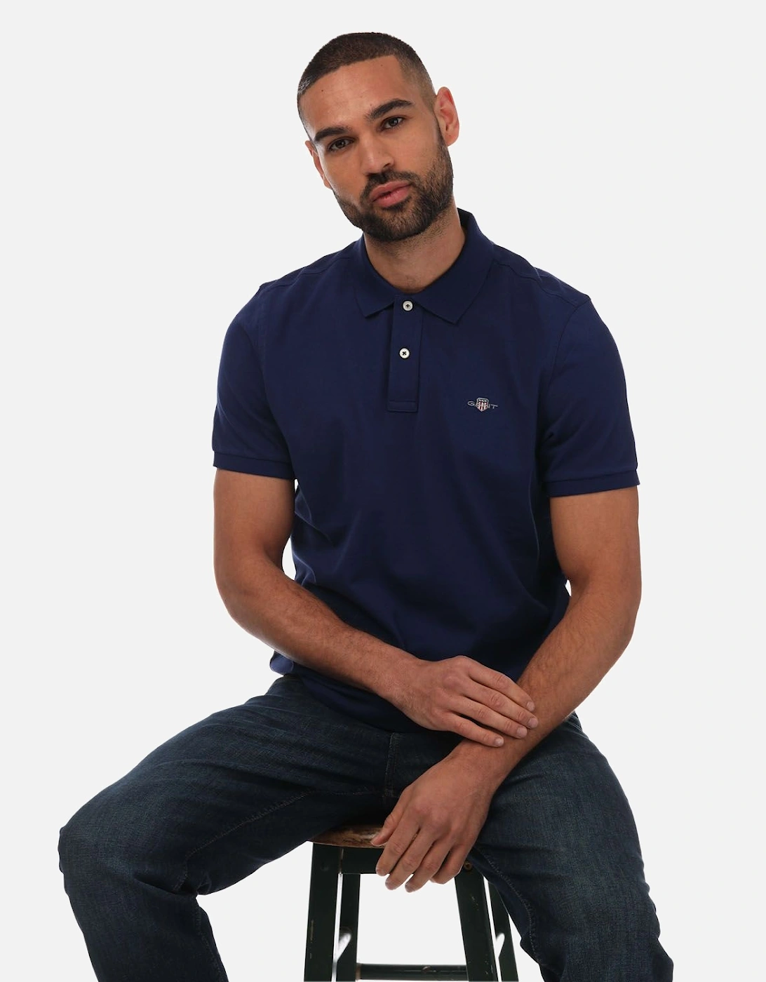 Mens Regular Fit Shield Pique Polo