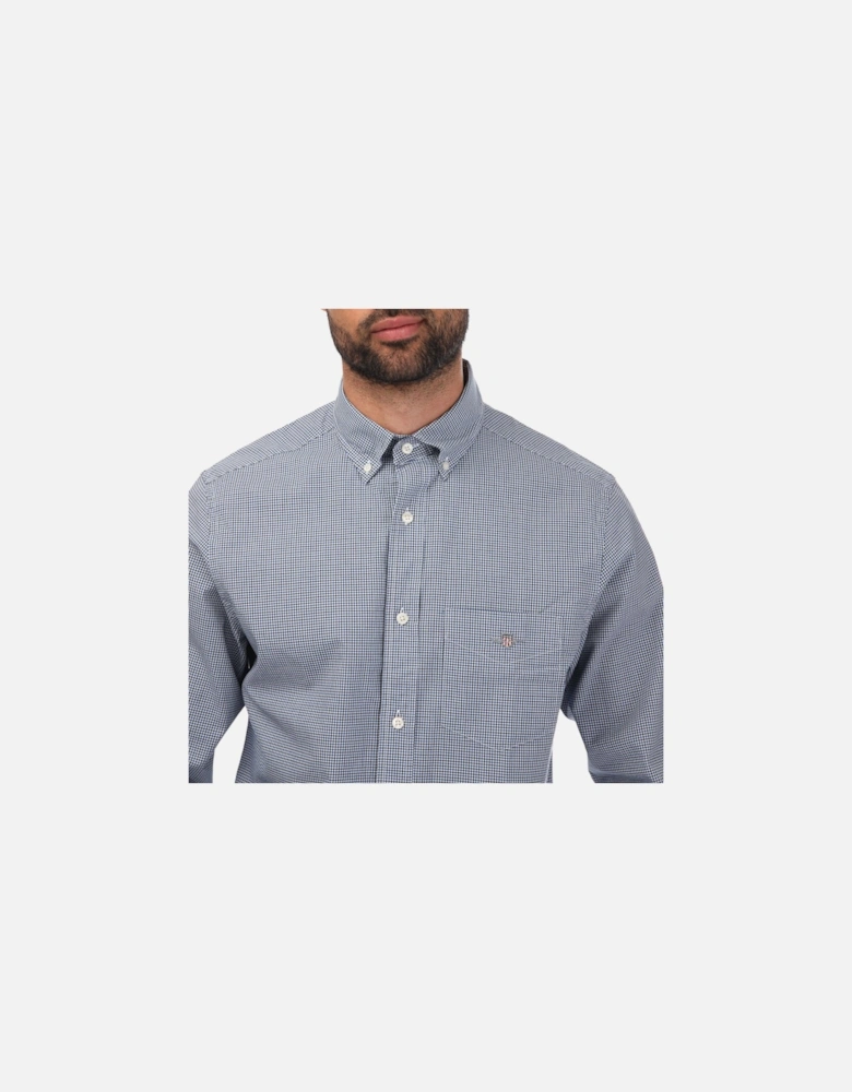 Mens Regular Fit Micro Checked Poplin Shirt