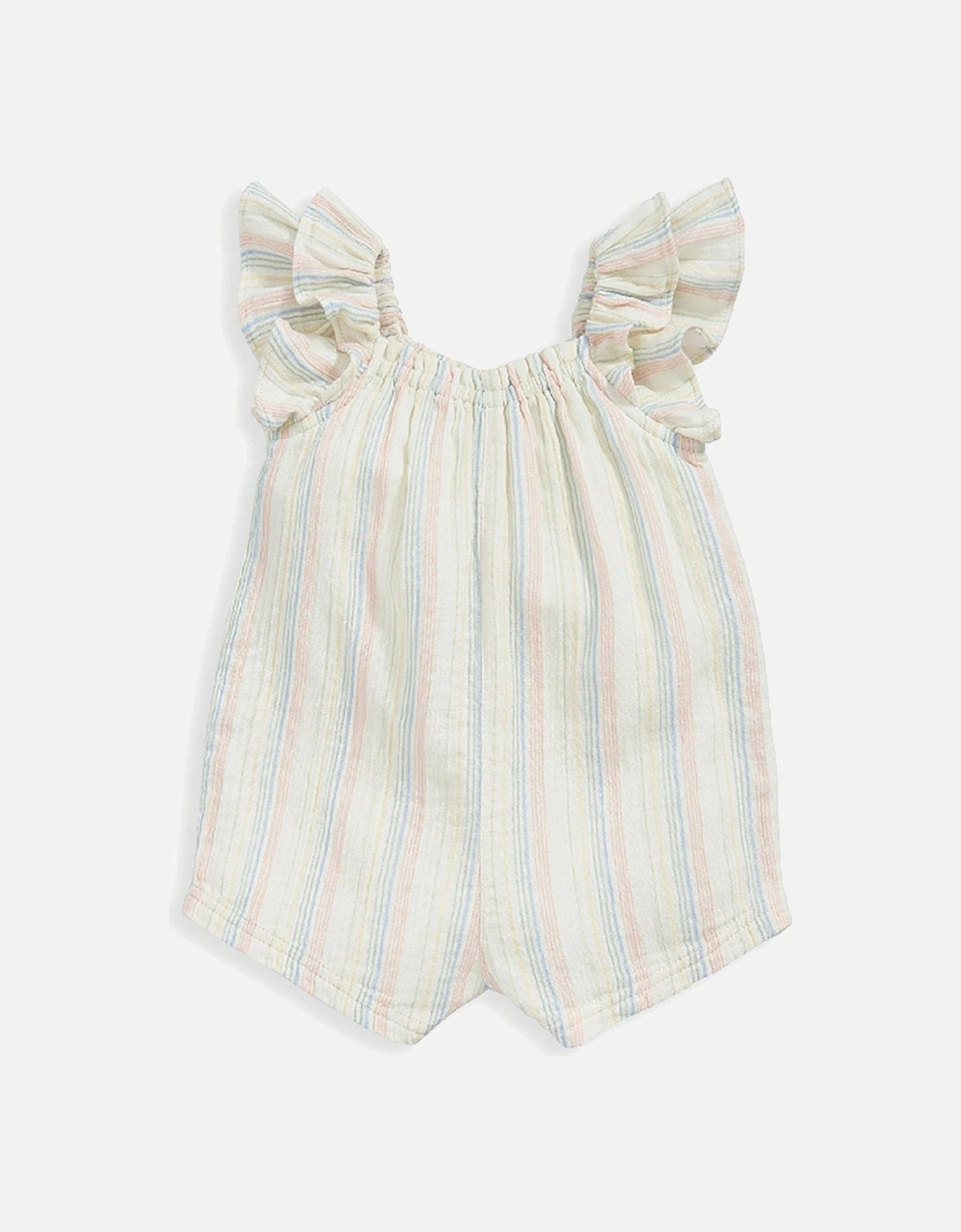Baby Girls Stripe Frill Sleeve Romper - Multi, 2 of 1