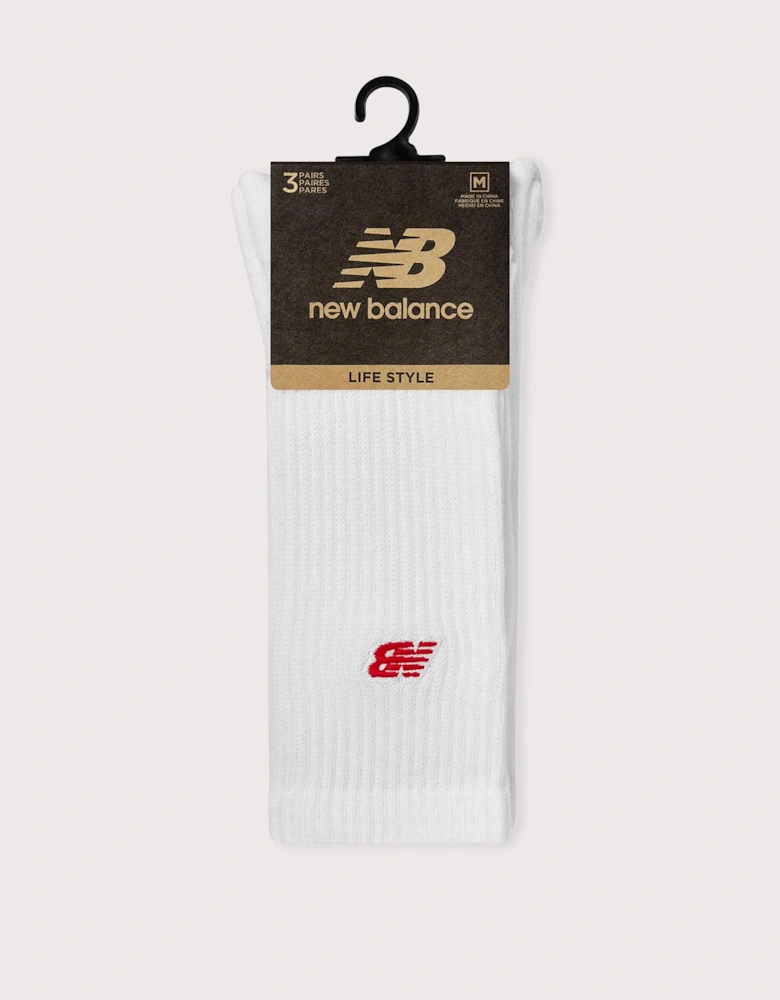 NB Patch Logo 3 Pack Crew Socks