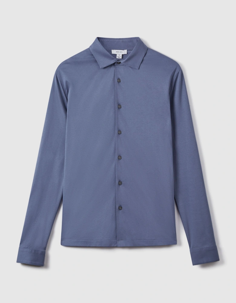 Slim Fit Mercerised Cotton Jersey Shirt