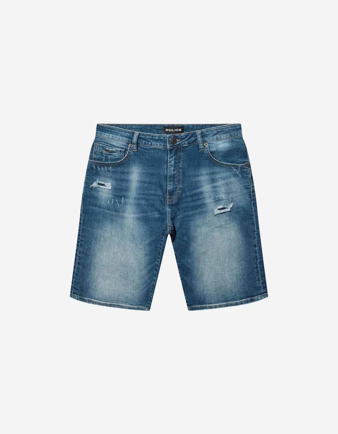 Witsel Distressed Blue Wash Denim Shorts, 5 of 4