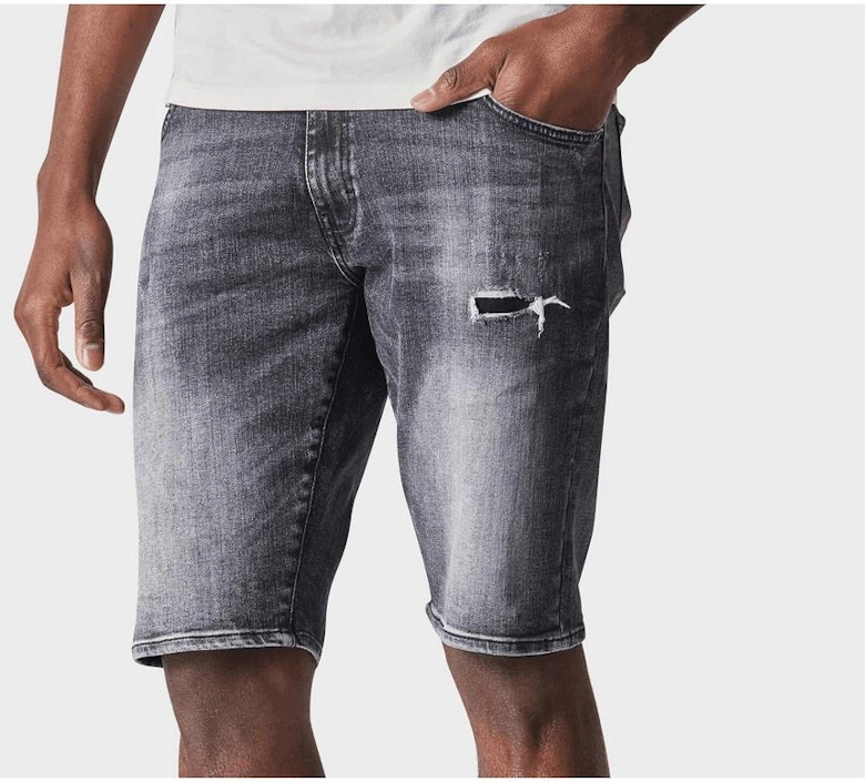 Witsel Distressed Grey Wash Denim Shorts