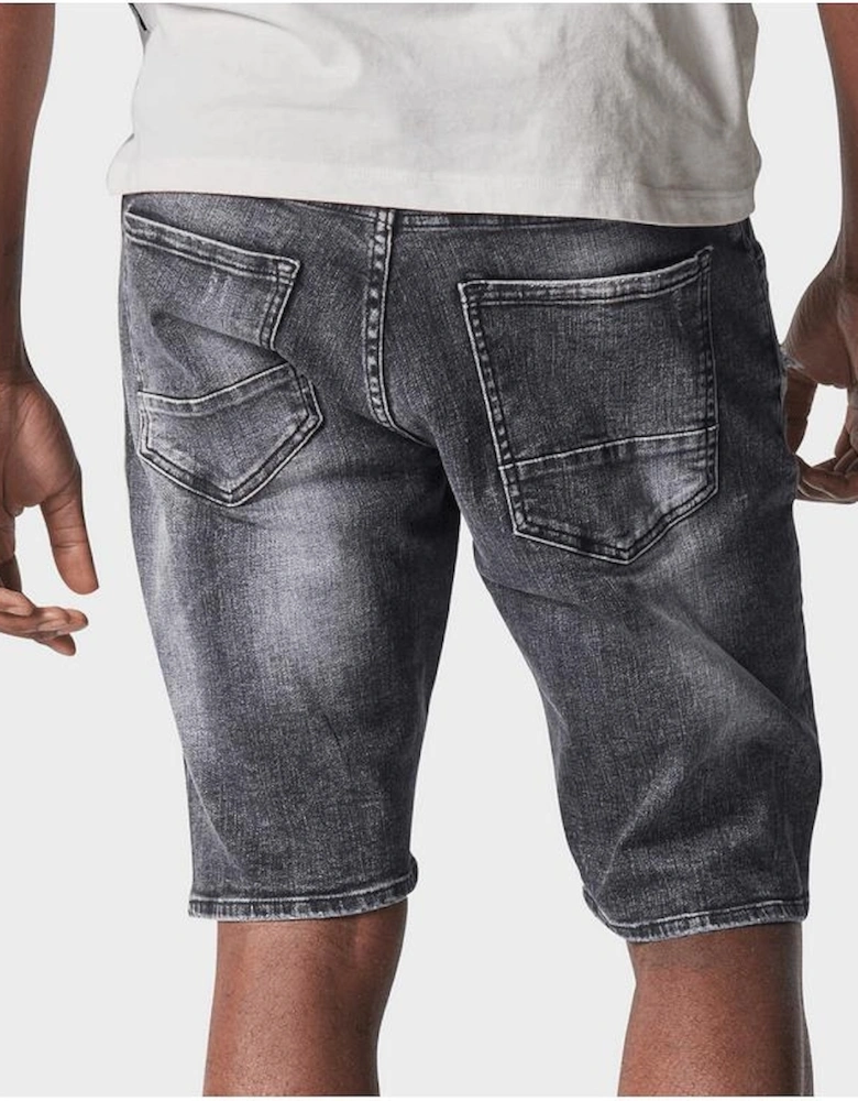 Witsel Distressed Grey Wash Denim Shorts