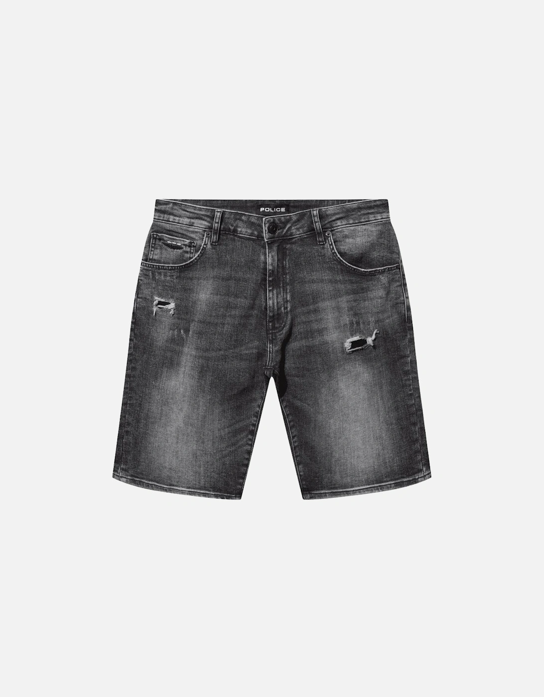 Witsel Distressed Grey Wash Denim Shorts, 5 of 4