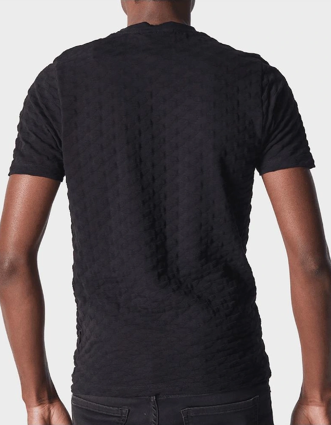 Norrie Textured Logo All Over Black T-Shirt