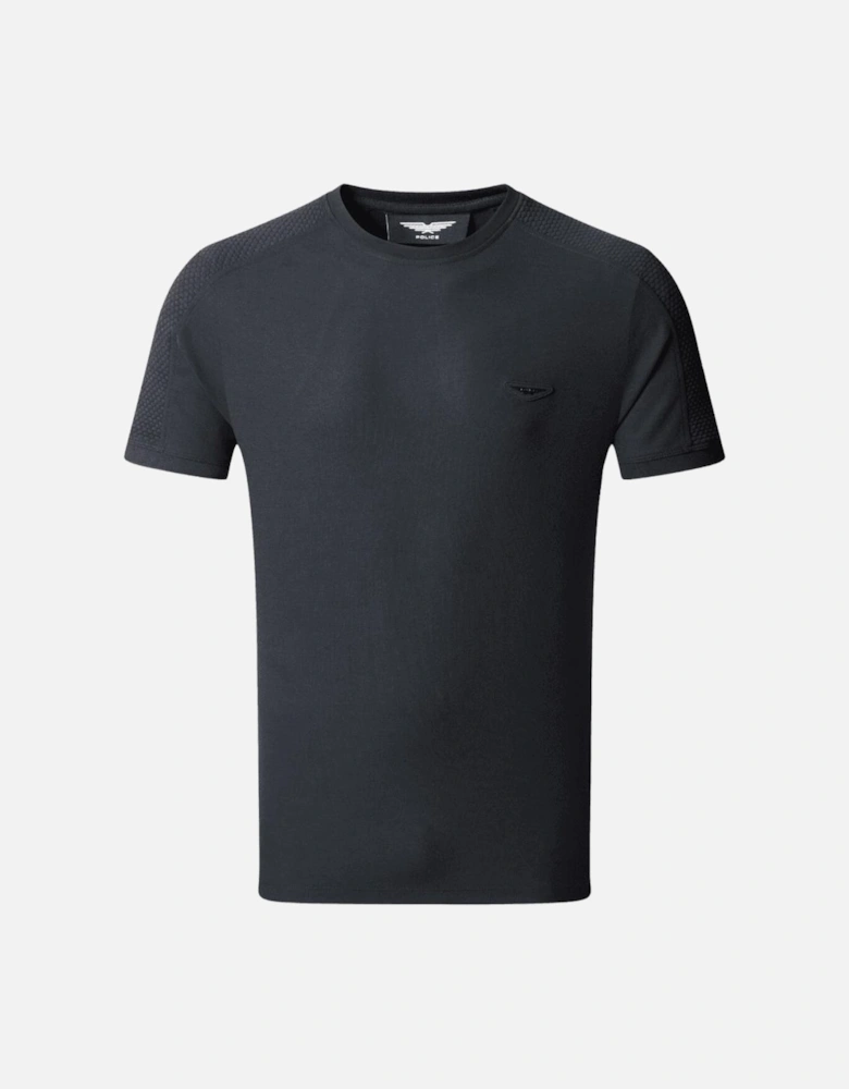 Maspes Textured Metal Logo Navy T-Shirt