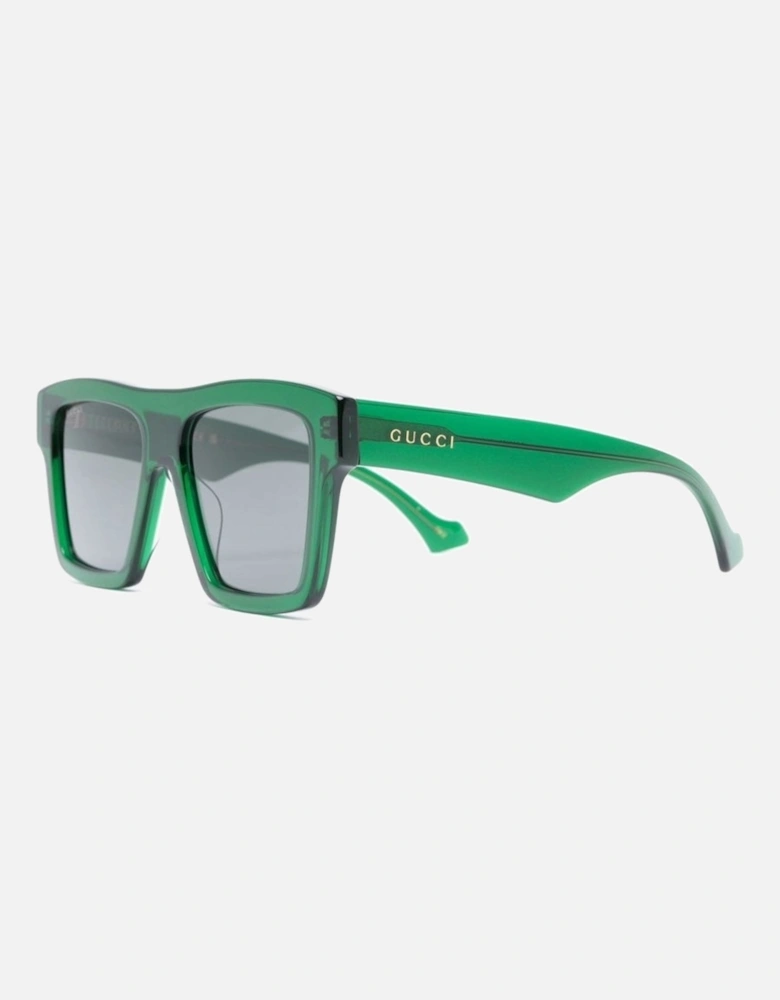 Acetate Rectangular Frame Sunglasses Green
