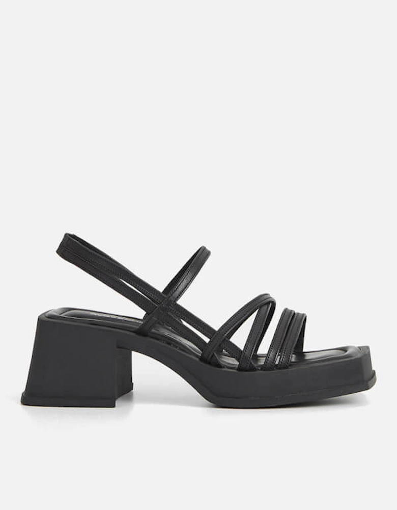 Hennie Strappy Leather Block Heeled Sandals