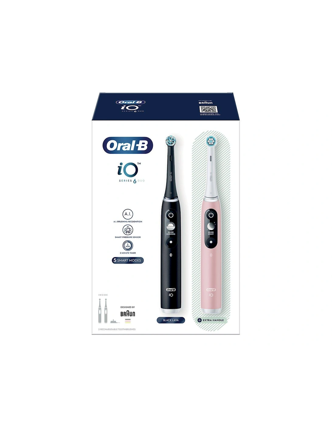 Oral-B iO6 Black Lava and Pink Sand Electric Toothbrush Duo Pack
