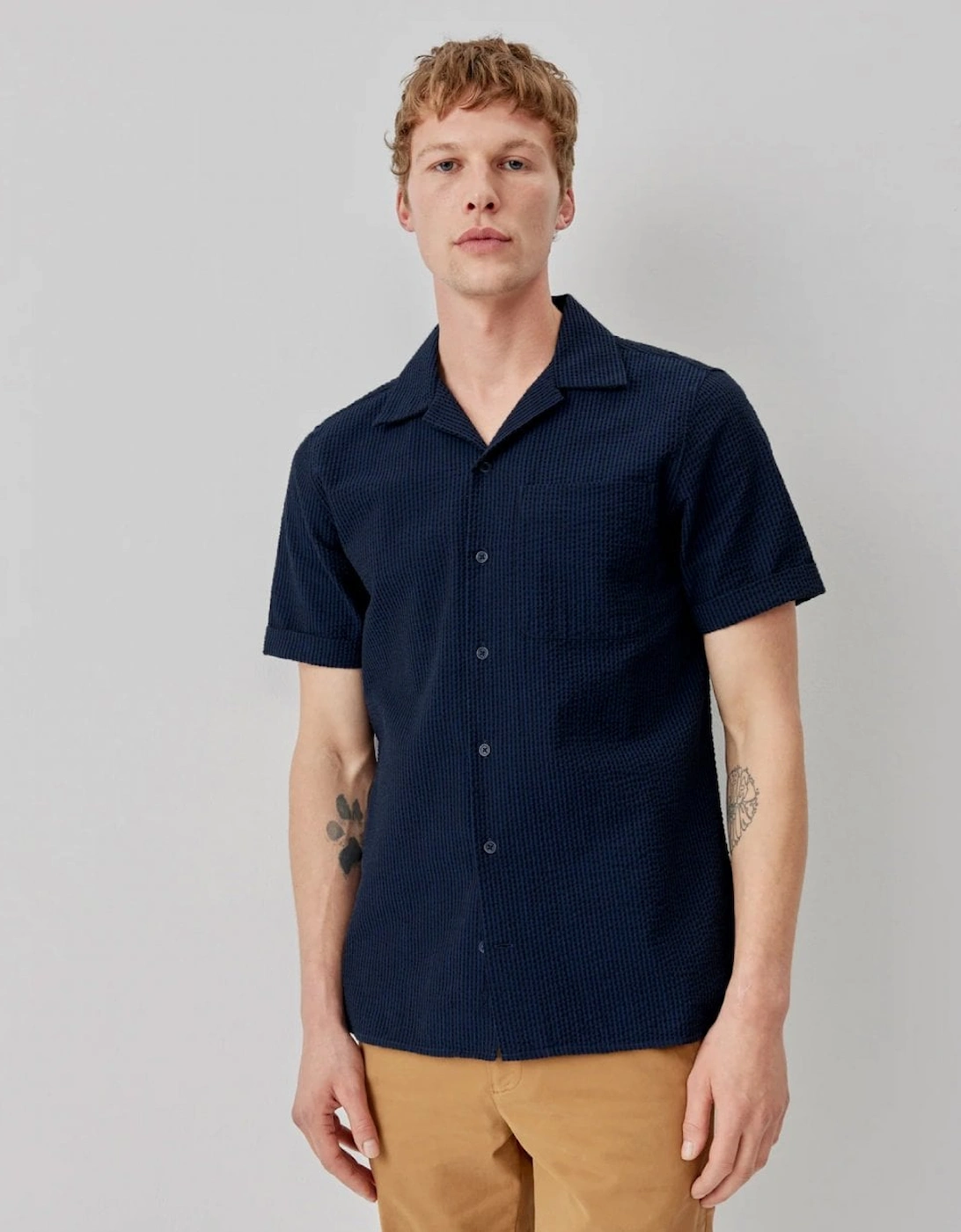 Ravenshead Mens Cotton Seersucker Short Sleeved Shirt, 9 of 8