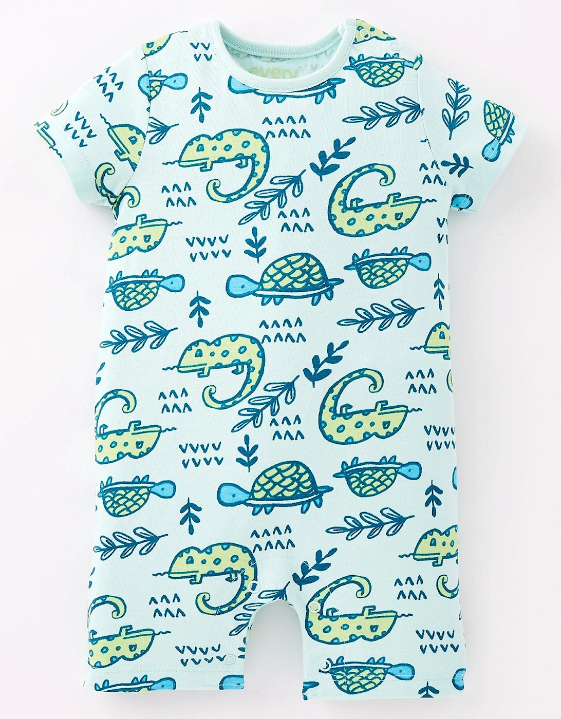 Baby Boys Iguana Print Cotton Romper - Green, 2 of 1