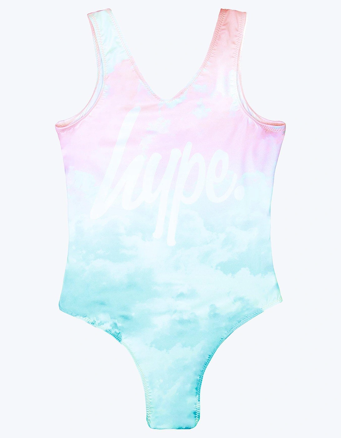 Girls Multi Pastel Clouds Swimsuit, 3 of 2