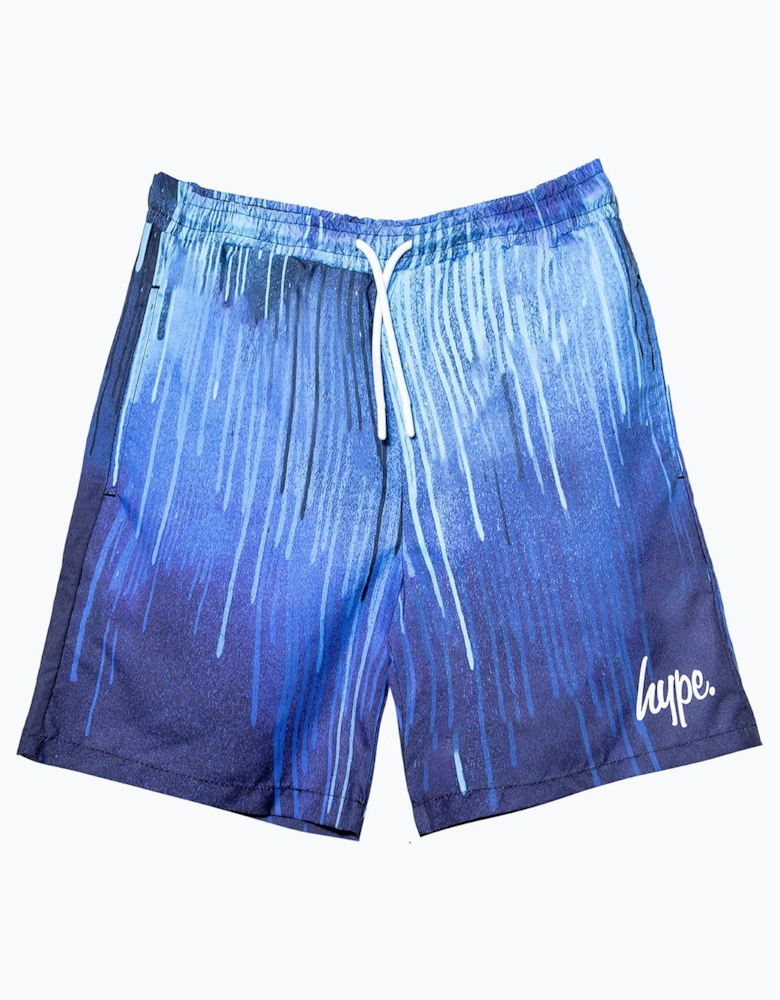 Boys Multi Blue Drips Swim Shorts